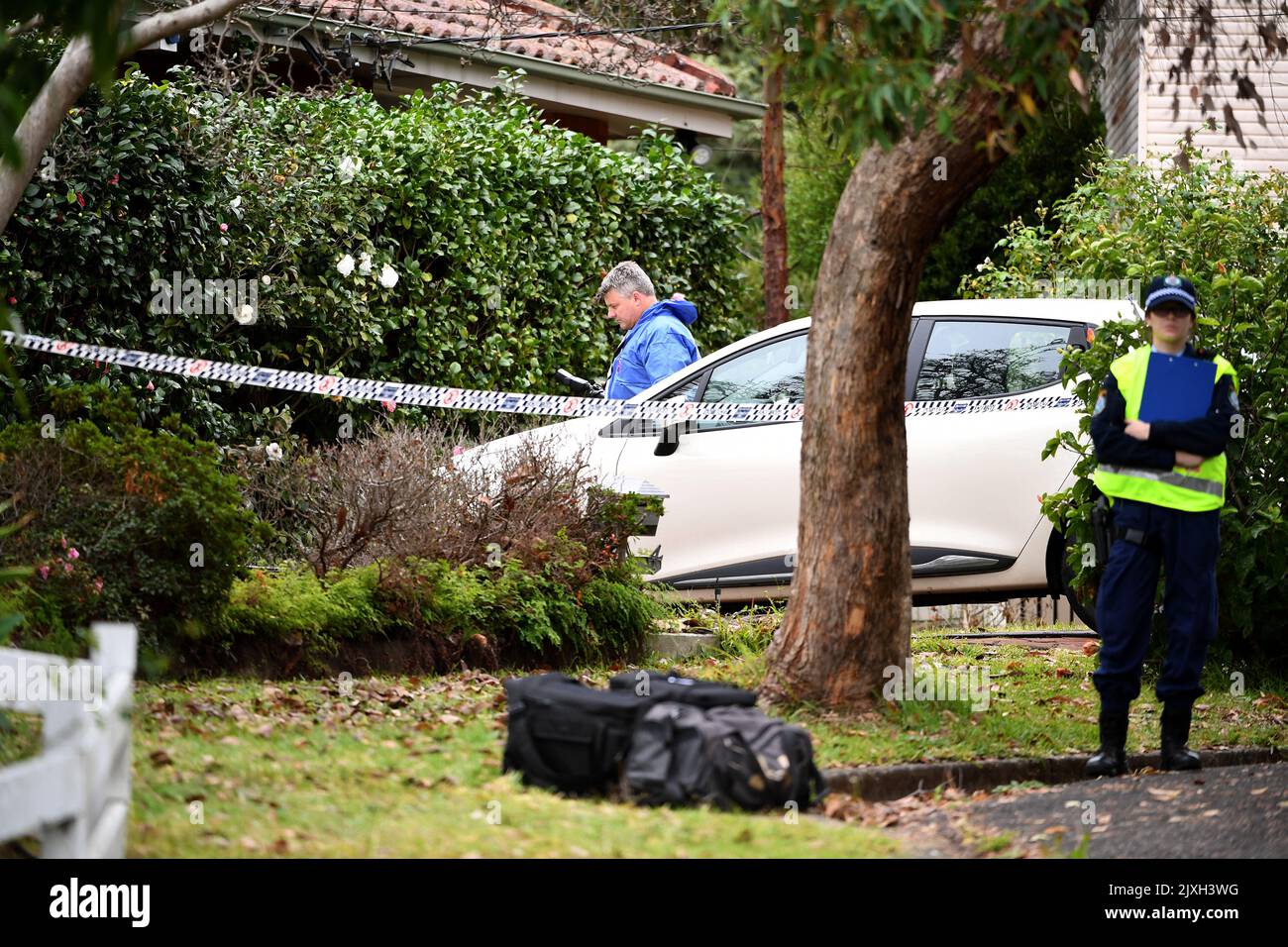 NSW police are seen at a crime scene in Carlingford, Sydney, Friday, June 8, 2018. A 36yearold