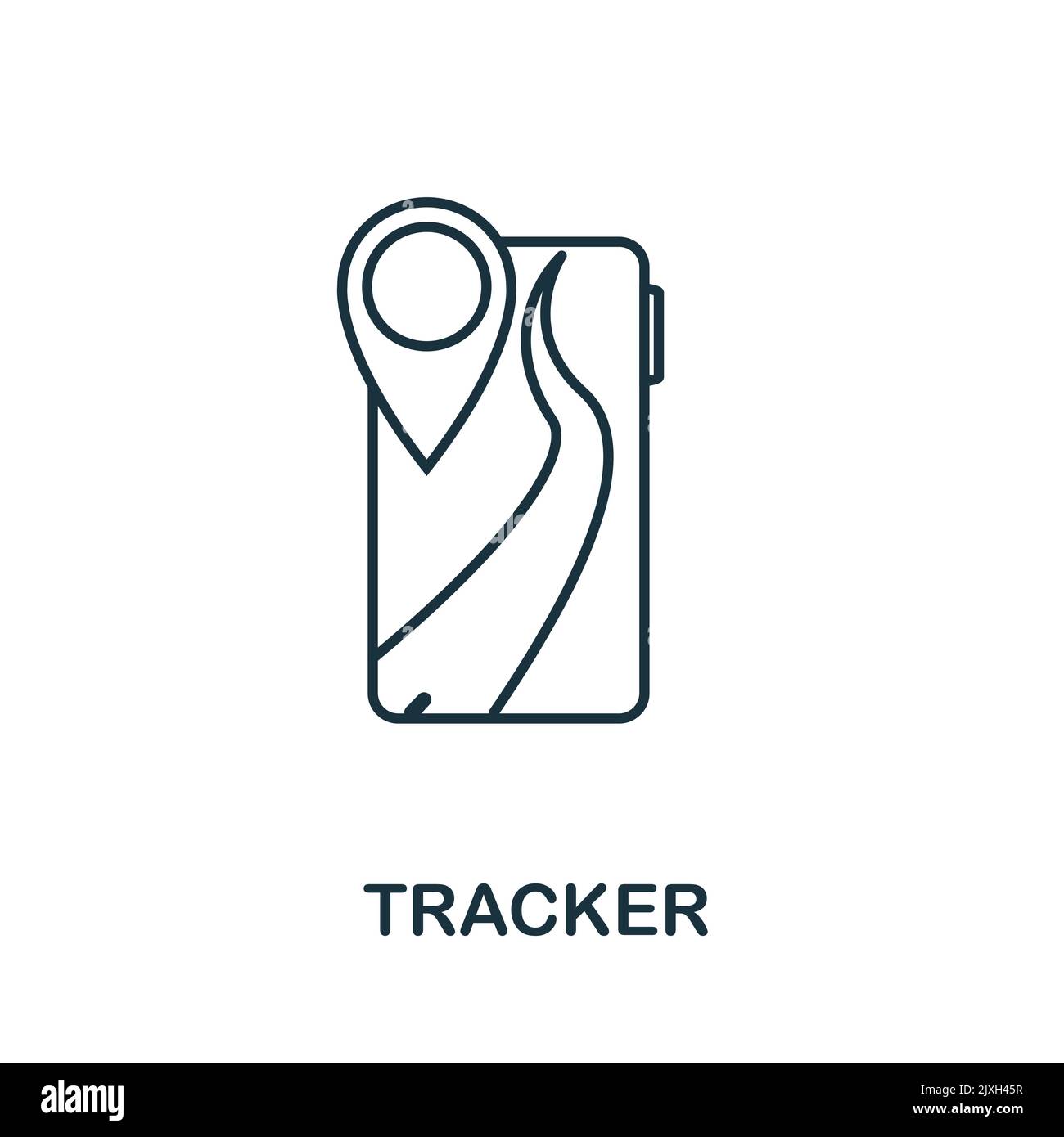 Tracker icon. Simple element from technology collection. Line Tracker icon for templates, infographics and banners Stock Vector
