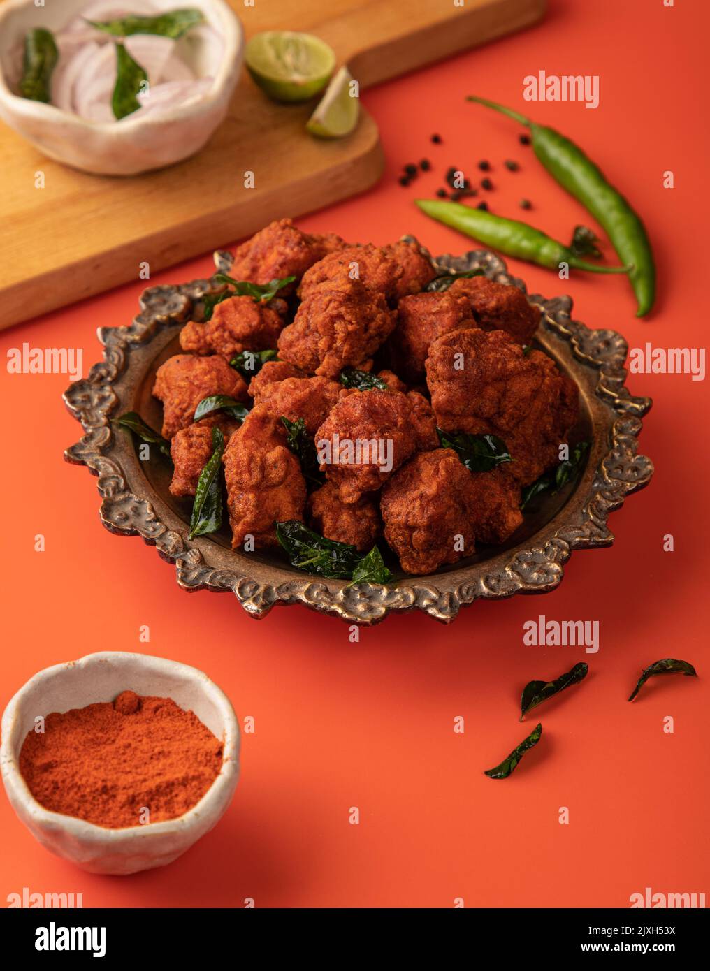 Chicken 65 Chicken starter with a crispy coating of Indian masala