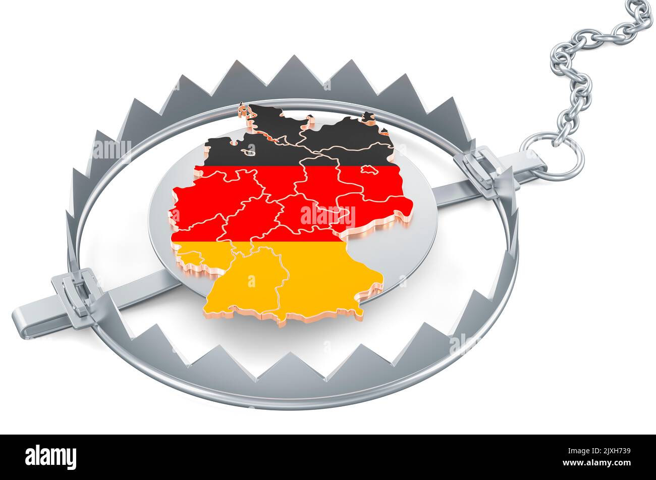 Germany inside bear trap, 3D rendering isolated on white background ...