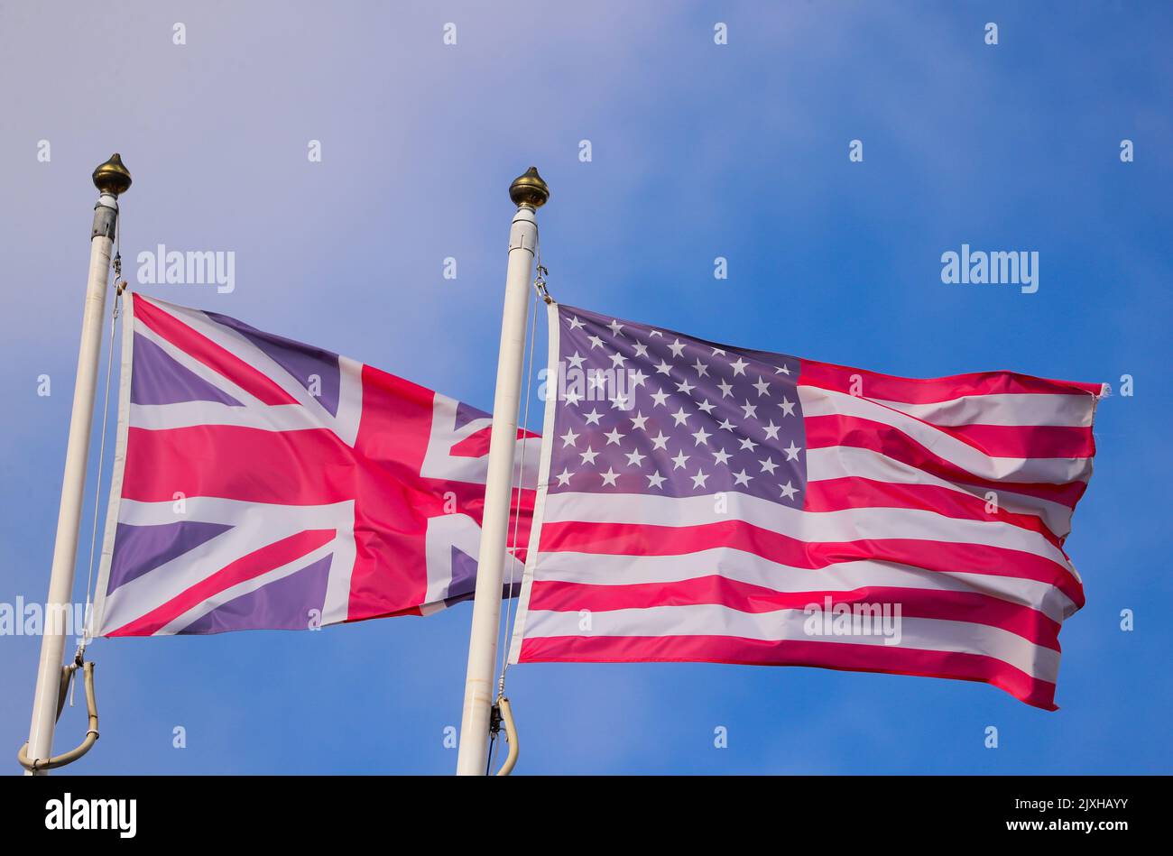 The flags of the United Kingdom and The United States of America fly ...