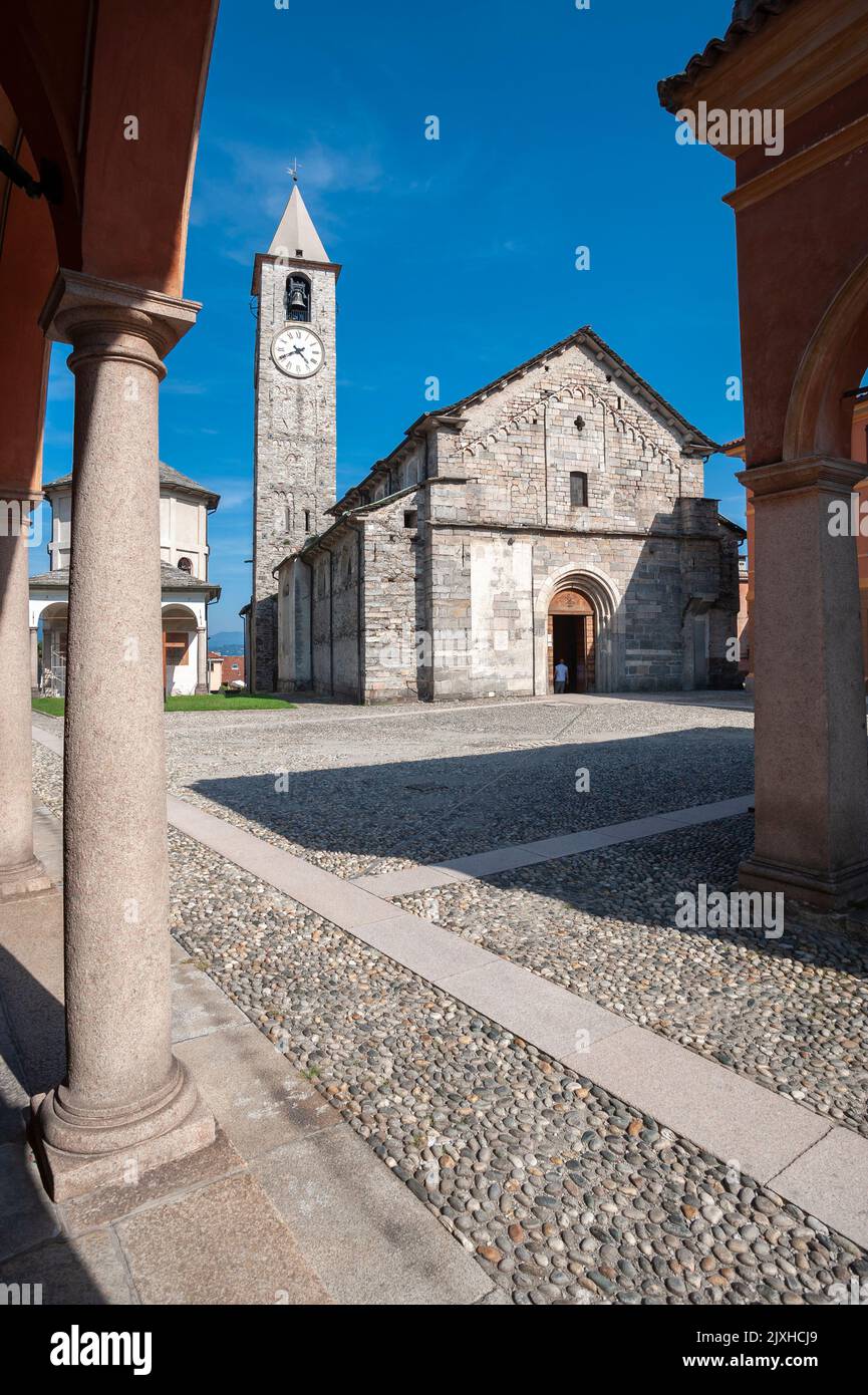 Church of Saints Gervasio and Protasio, Baveno, Piedmont, Italy, Europe Stock Photo