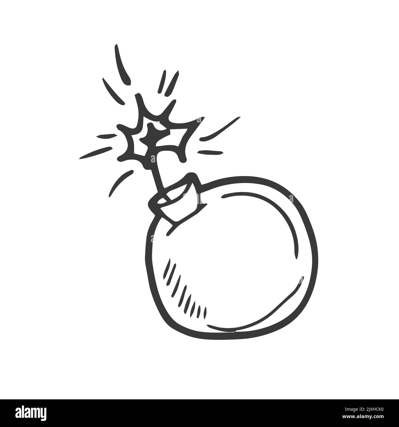 Hand drawn sketch boom bomb Stock Vector