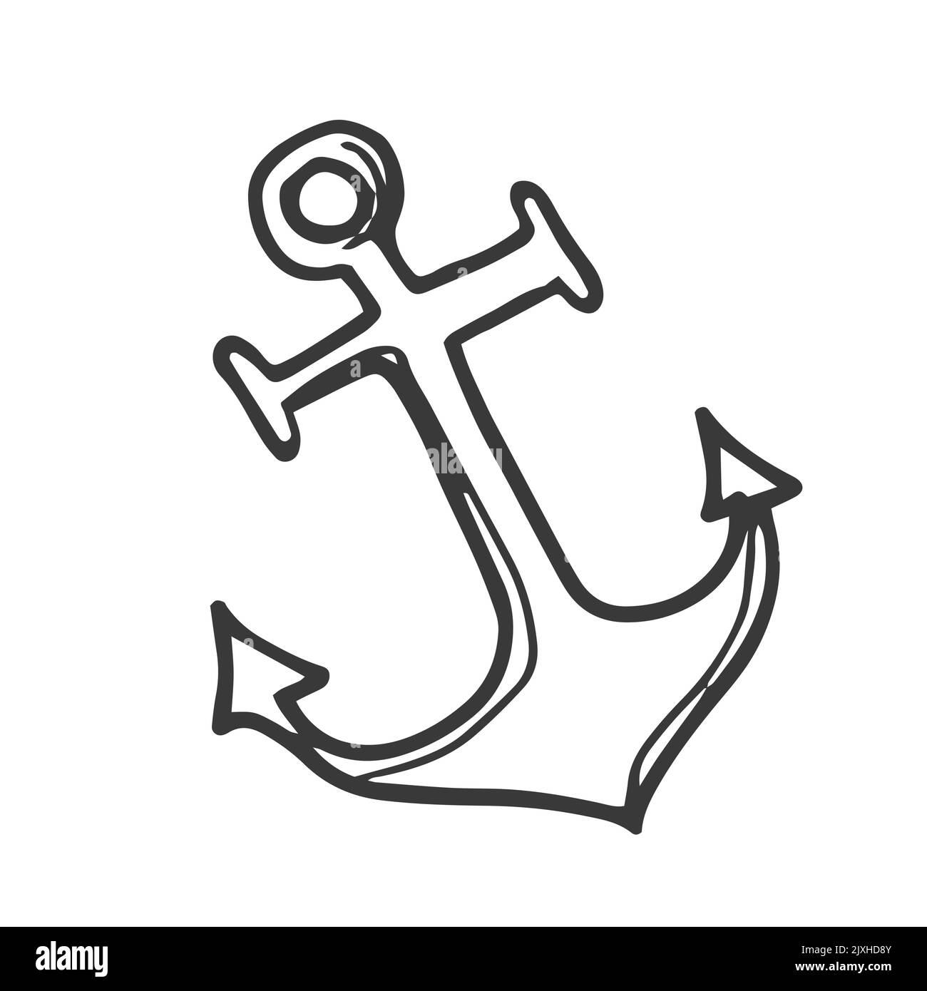 Hand drawn doodle style anchor. Vector illustration Stock Vector Image