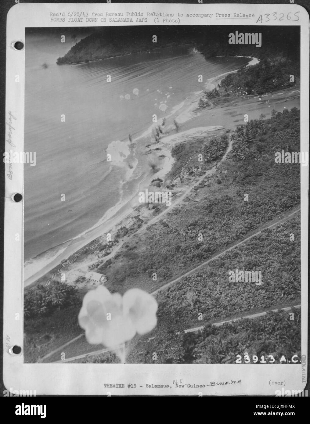 Bombs Float Down on Salamaua JapanesesParachute bombs, newest