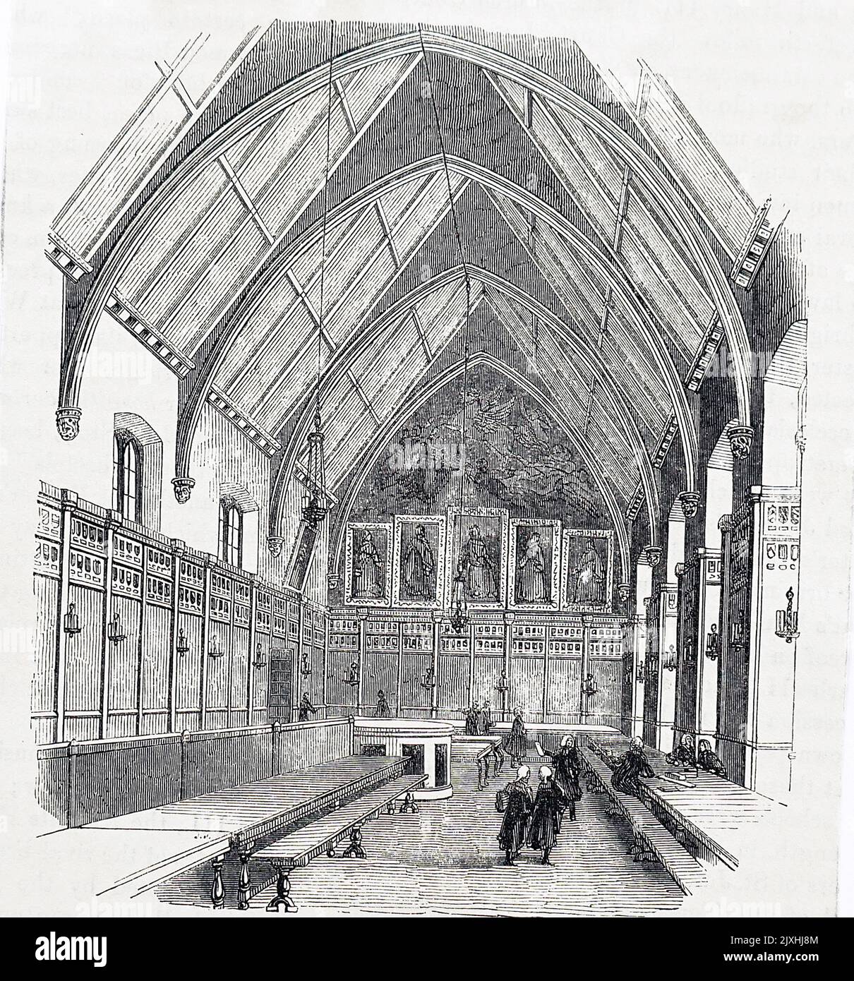 Engraving depicting the interior of the Middle Temple one of the inns Engraving depicting the interior of the Middle Temple one of the inns