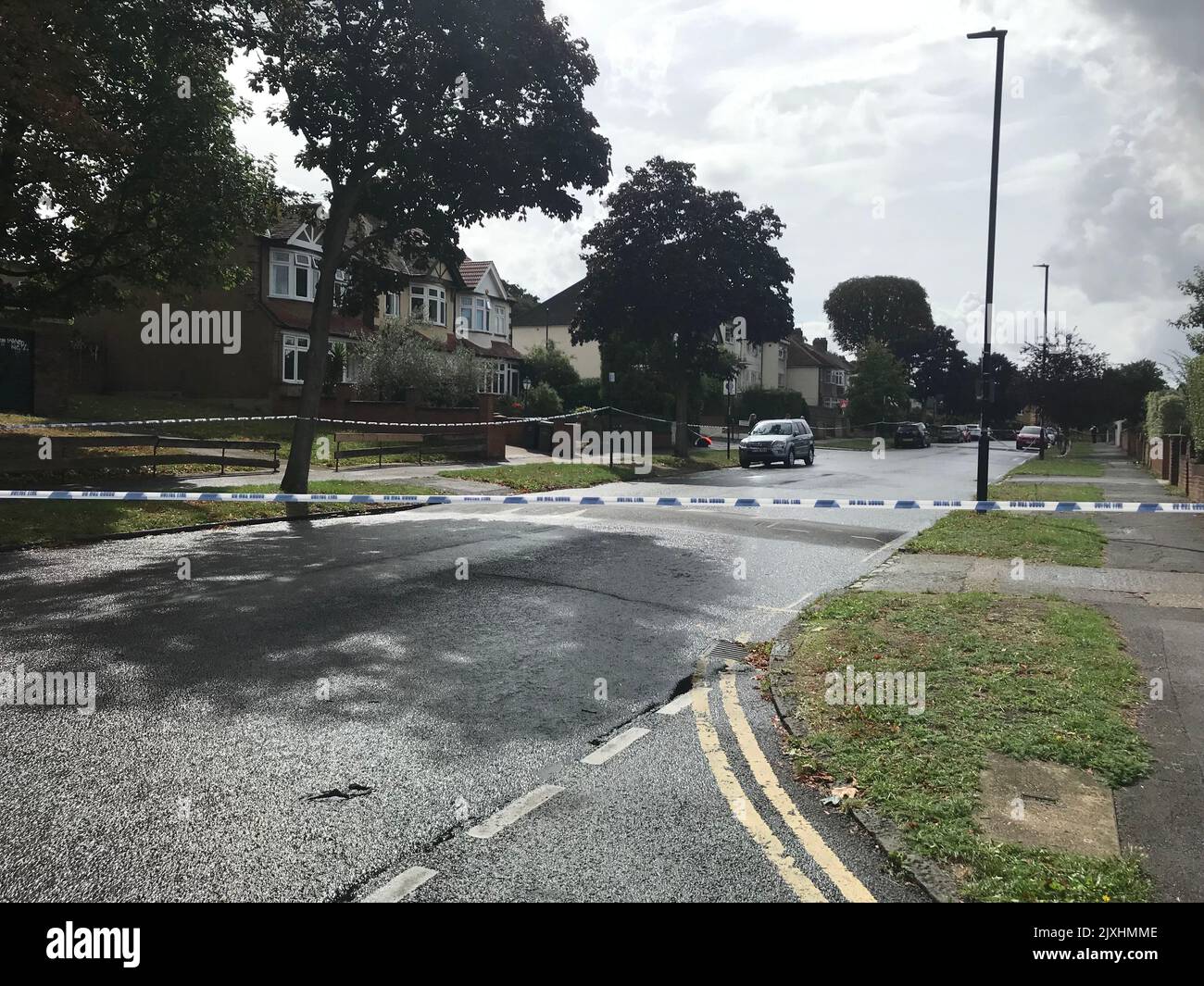 A police cordon remains at the scene in Kirkstall Gardens, Streatham