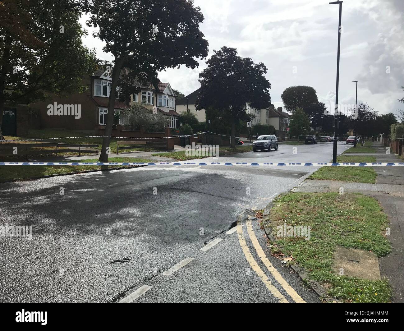 A police cordon remains at the scene in Kirkstall Gardens, Streatham