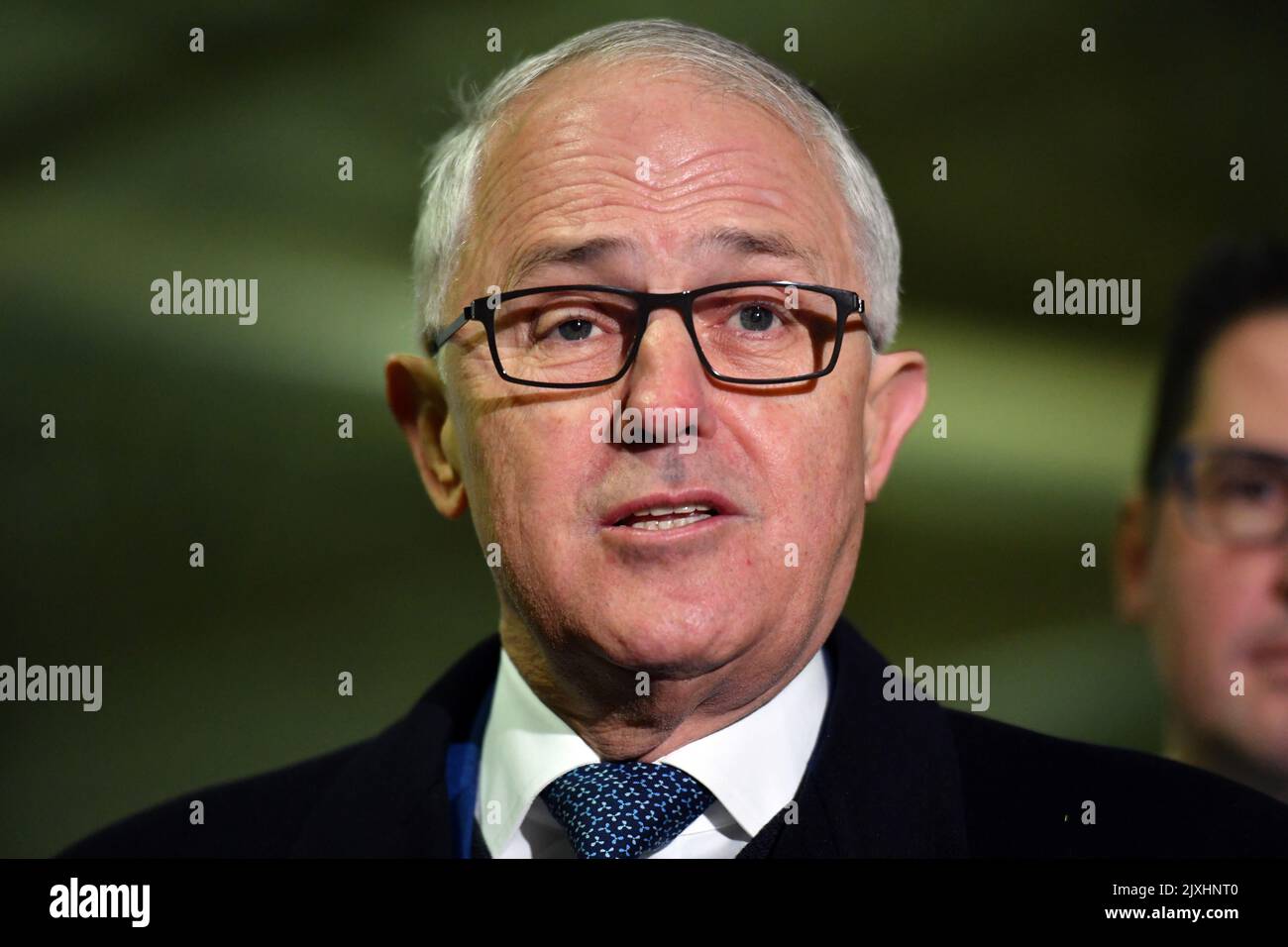 Prime Minister Malcolm Turnbull at a press conference after visiting