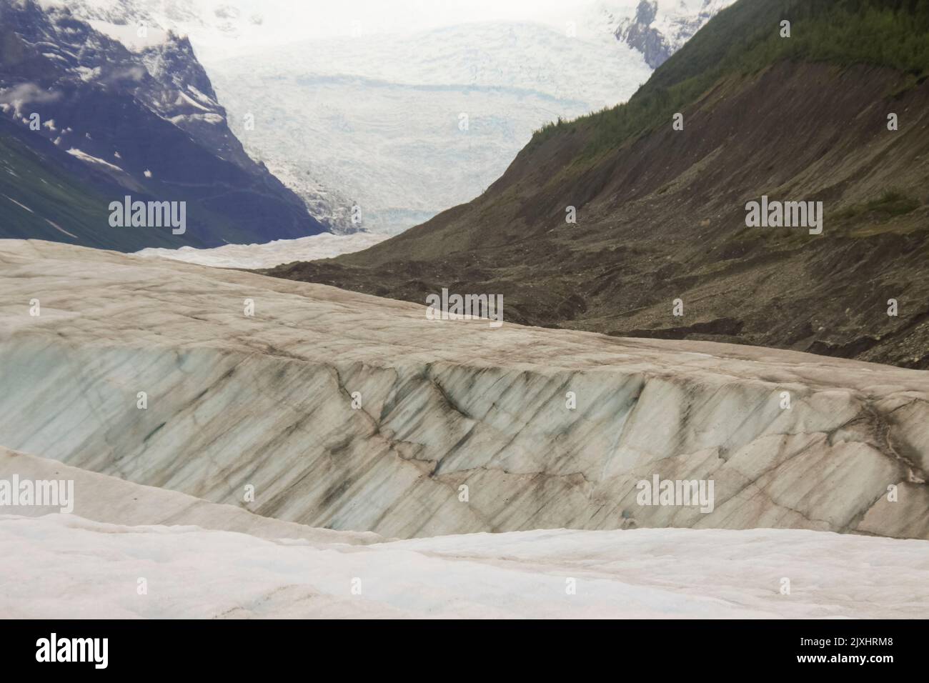 Walking on Ice at the Kennicott Glacier, Alaska Stock Photo