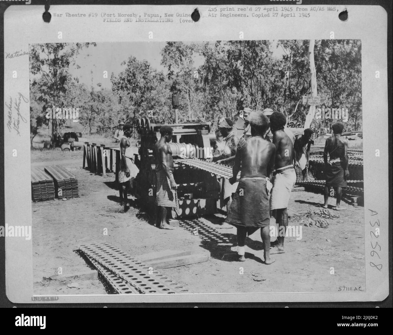 Landing Mat Straightening Machine At Port Moresby, Papua; New Guinea