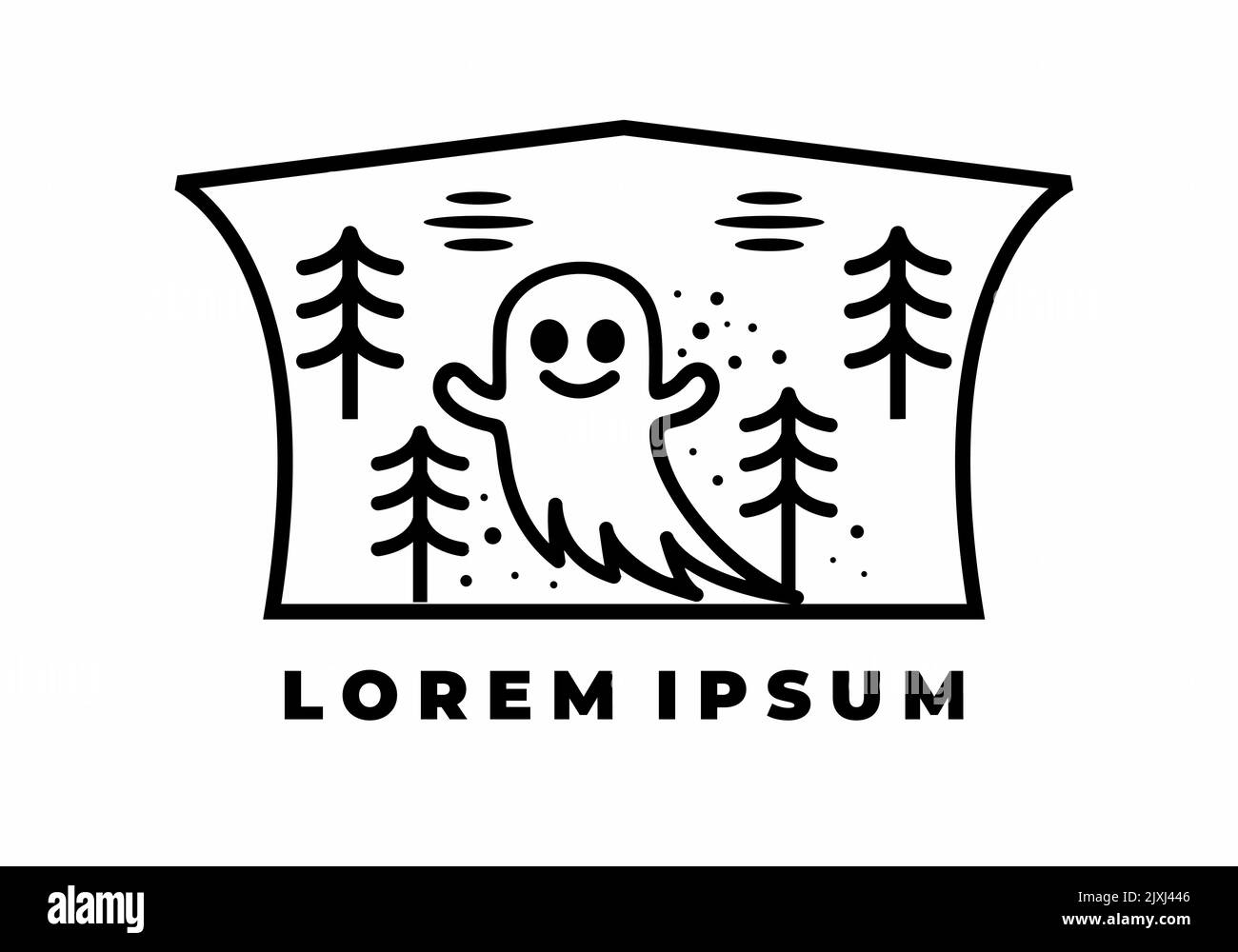 Black and white color of flying ghost vector illustration Stock Vector ...