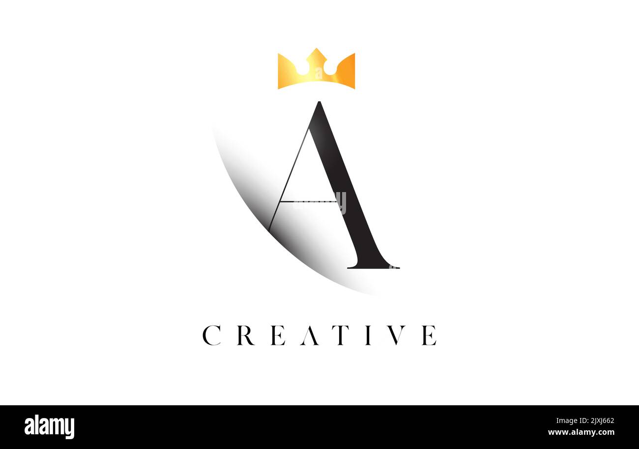 G Letter Logo Design with Golden Luxury Royal Crown Icon and Shadow ...