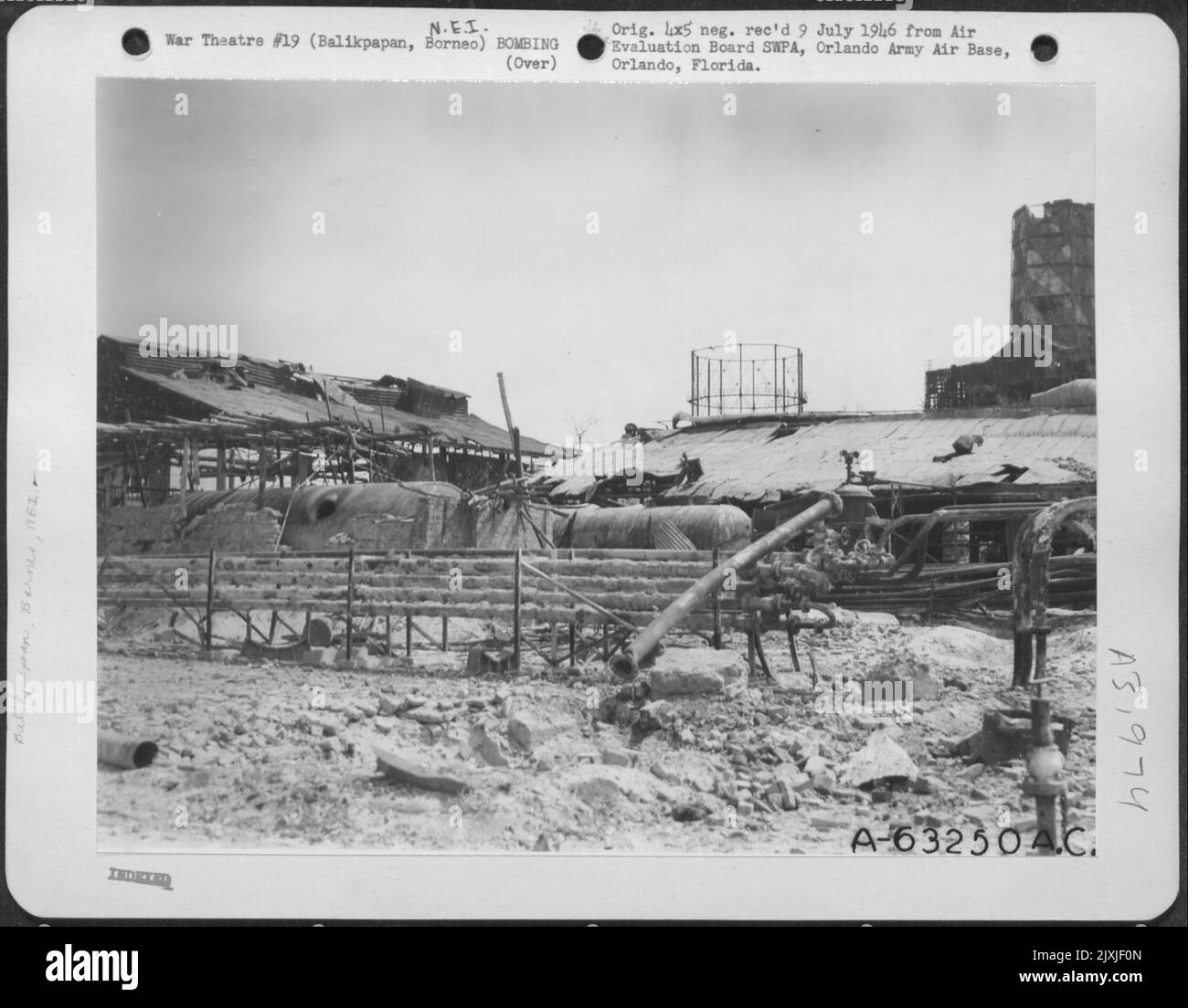 Balikpapan Operation July 131, 1945Oil pumping station on Signal Hill at Balikpapan, after