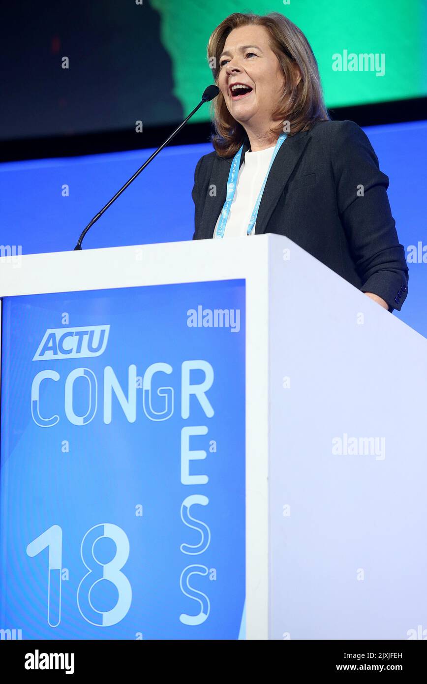 Newly elected ACTU president Michele O Neil speaks at the ACTU