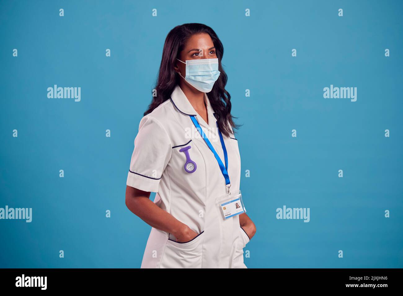 Female in blue uniform hi-res stock photography and images - Alamy