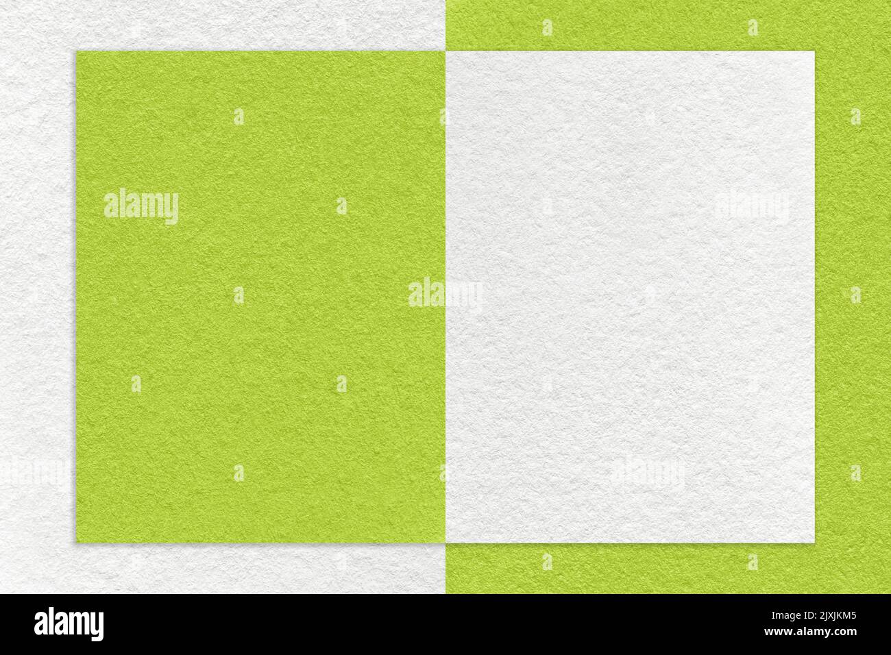 Texture of white and green paper background with geometric shape and