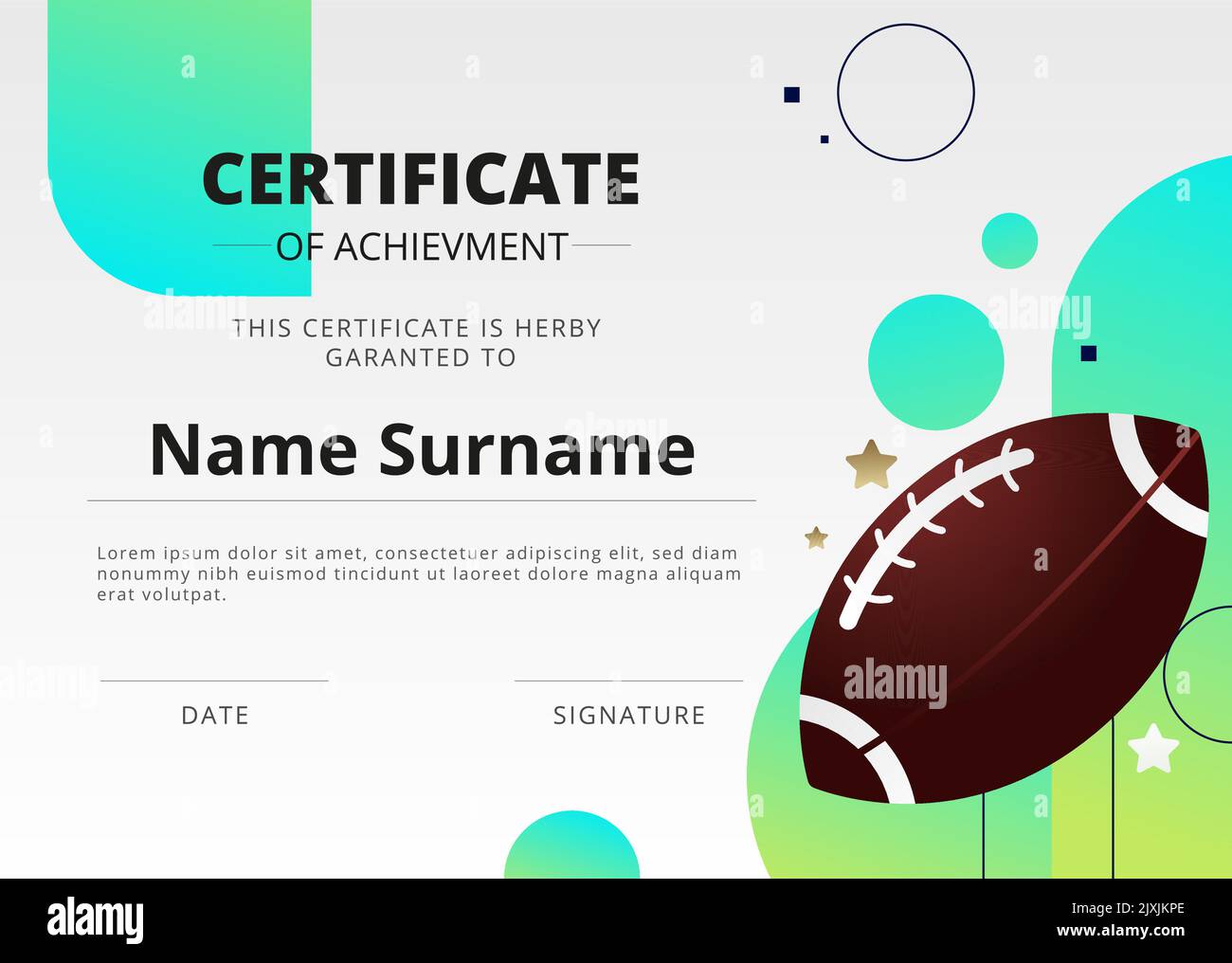 Gradient sport certificate design Vector illustration Stock Vector