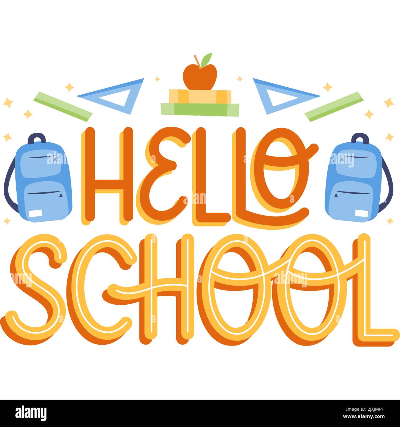 Colorful lettering back to school set Vector illustration Stock Vector ...