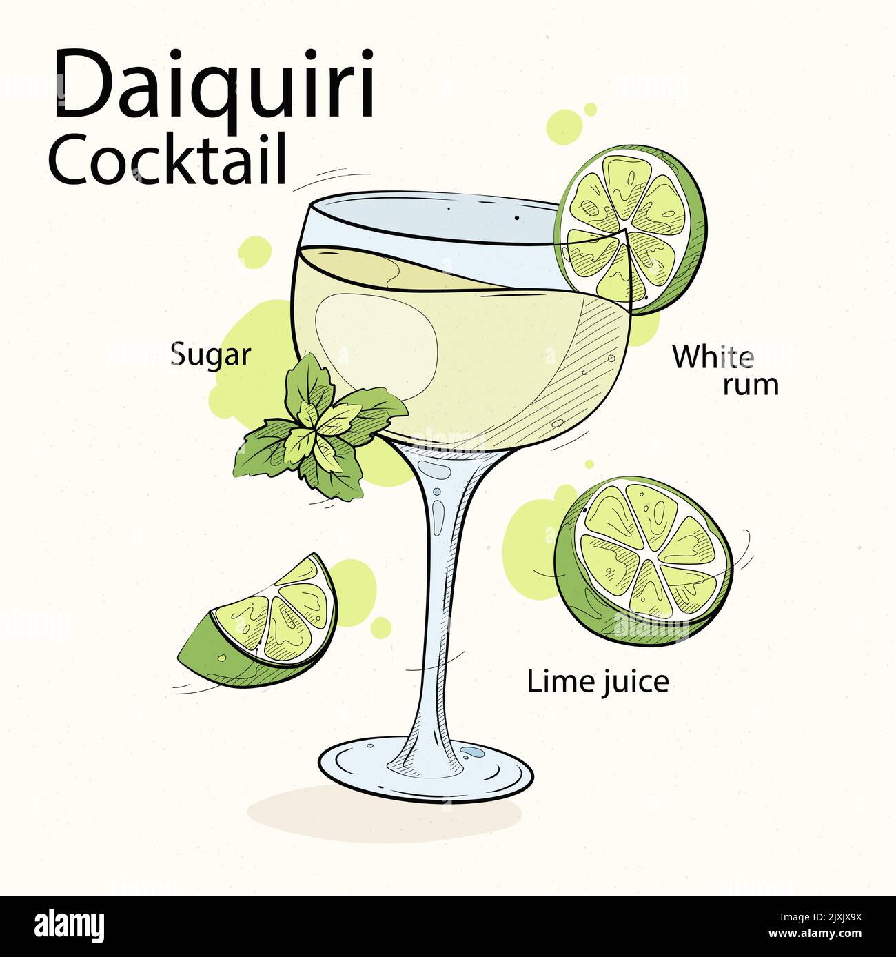 Hand drawn daiquiri Vector illustration Stock Vector Image & Art Alamy