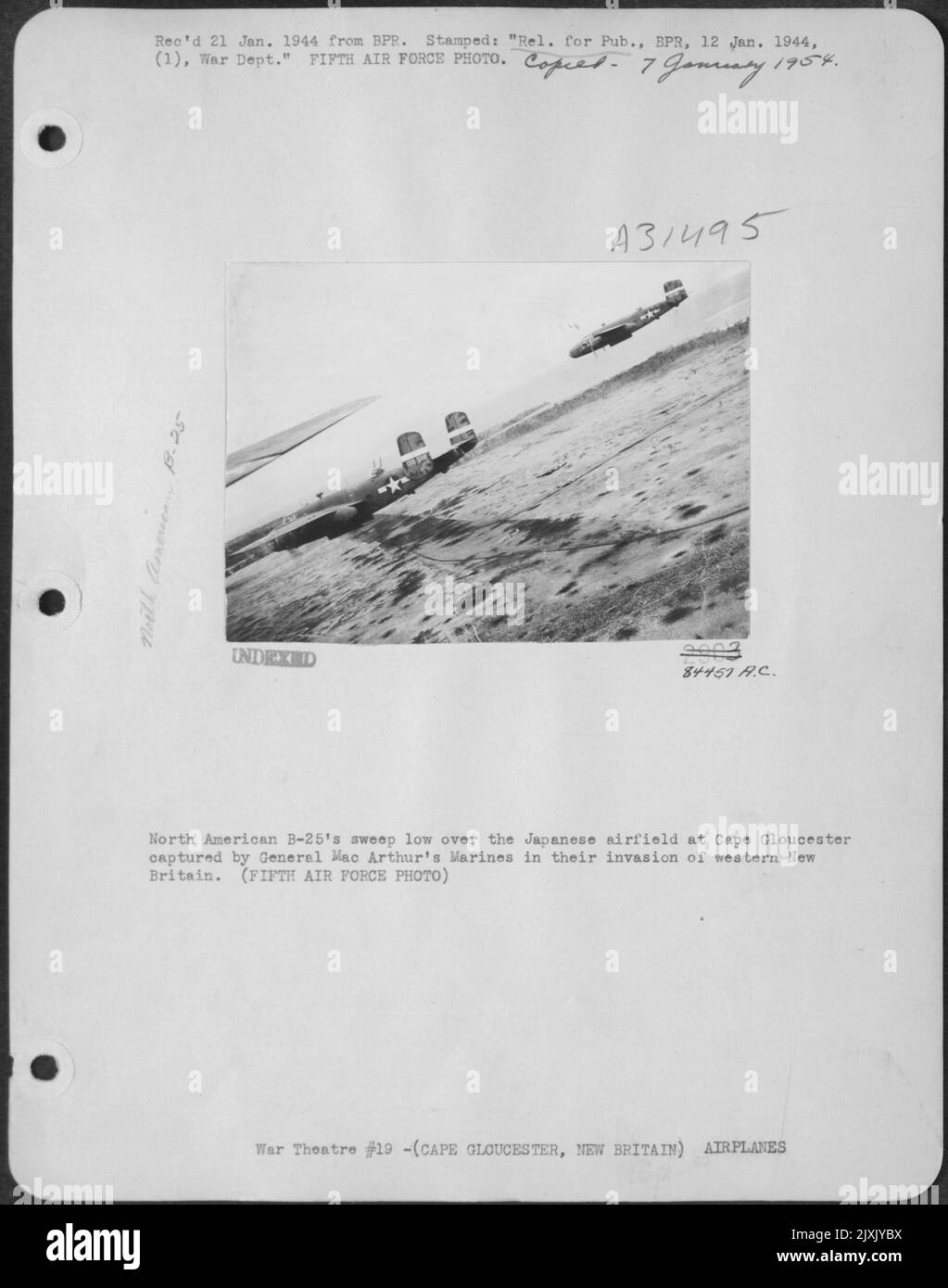 North American B25's sweep low over the Japaneseanese airfield at Cape
