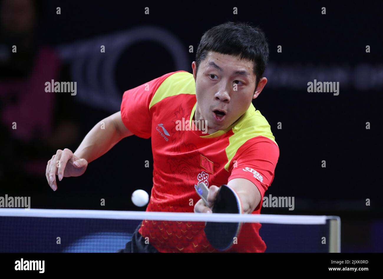 Xin Xu of China defeats Dingshuo Lui of China in the men's single final of  the ITTF World Tour - 2018 Australian Open table tennis championships, held  in Geelong, Victoria, Sunday, July