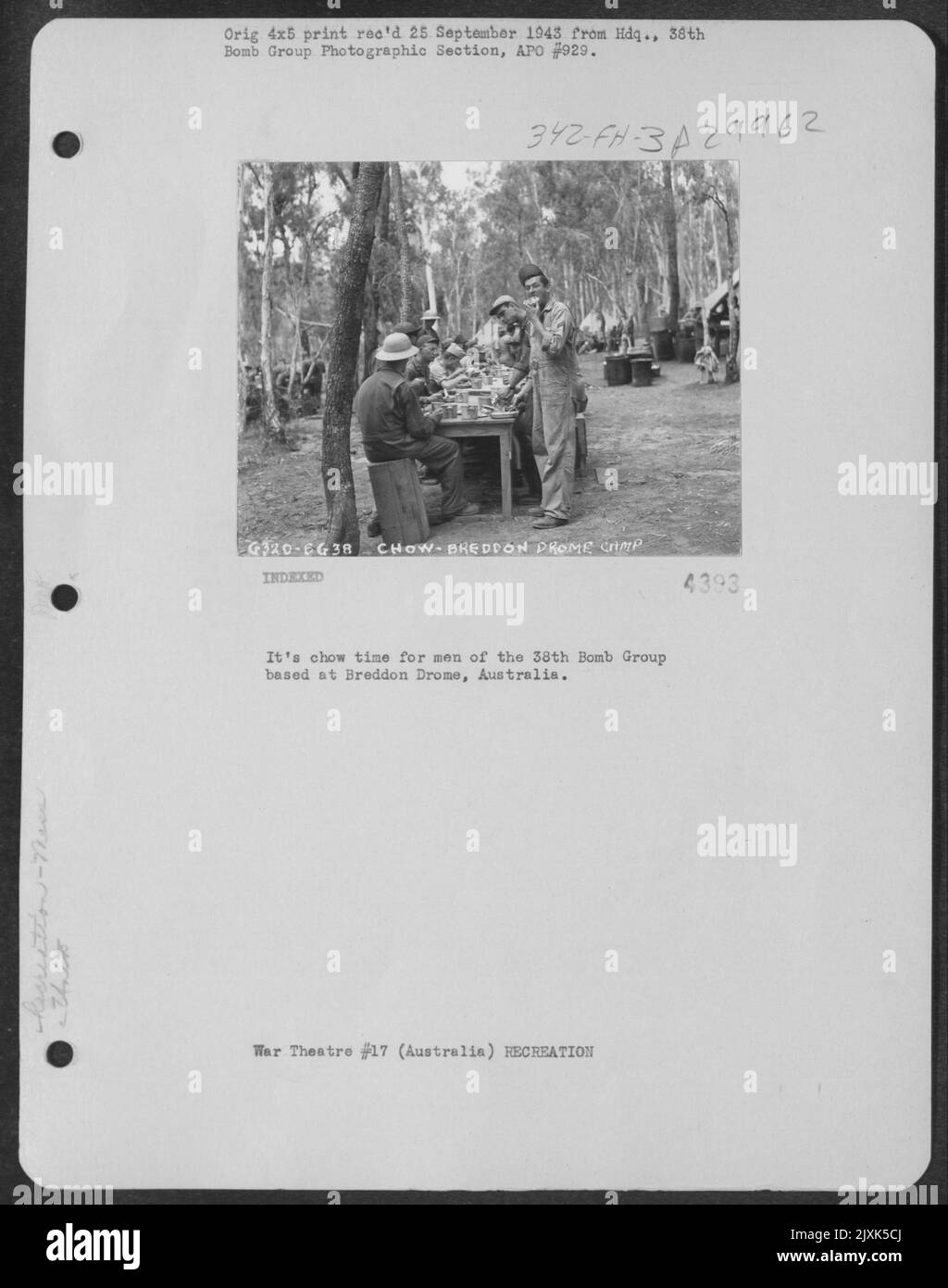 It's chow time for men of the 38th Bomb Group based at Breddon Drome