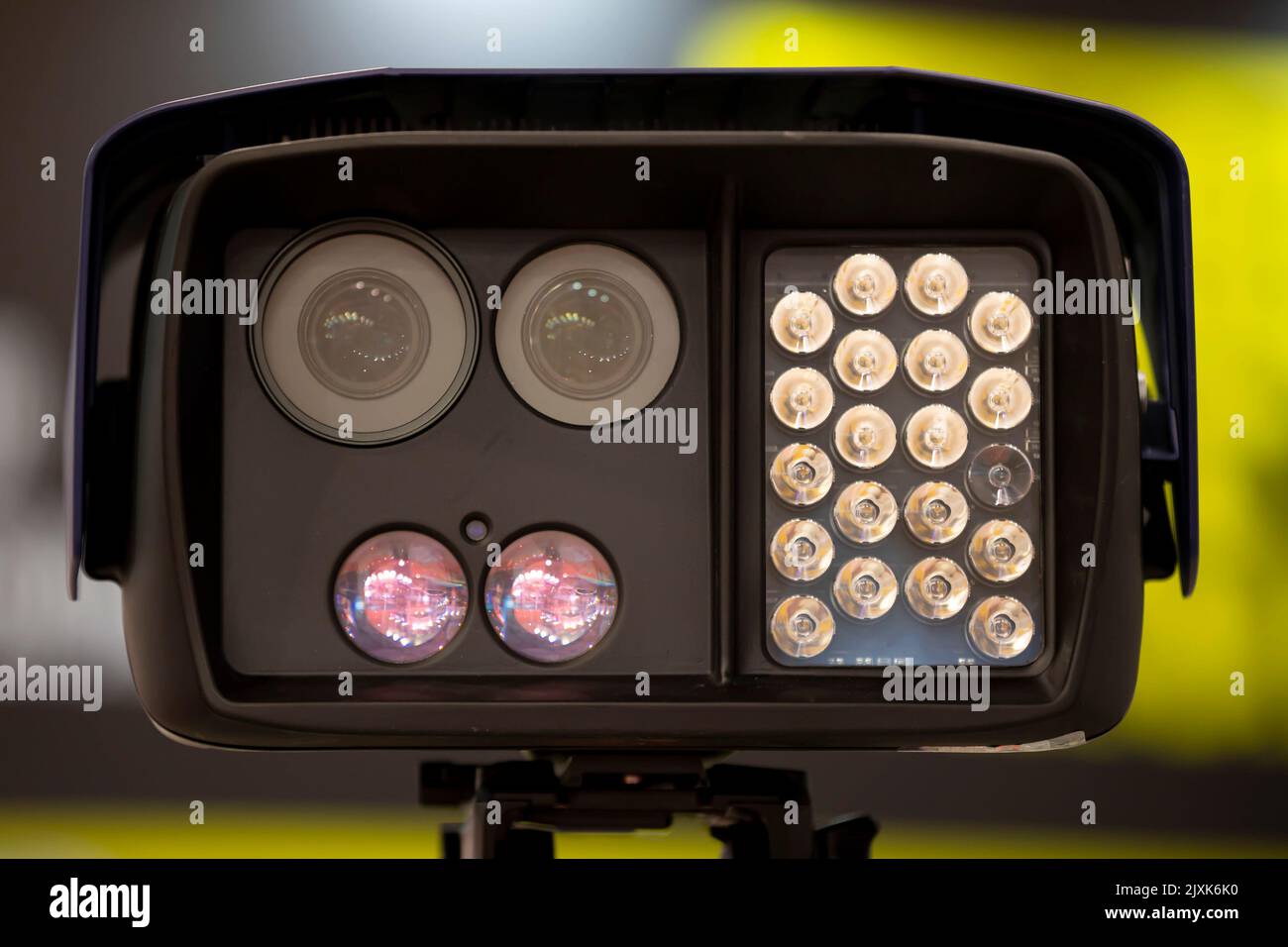 Mobile speed camera used by police to measure the speed of vehicles Stock Photo Alamy