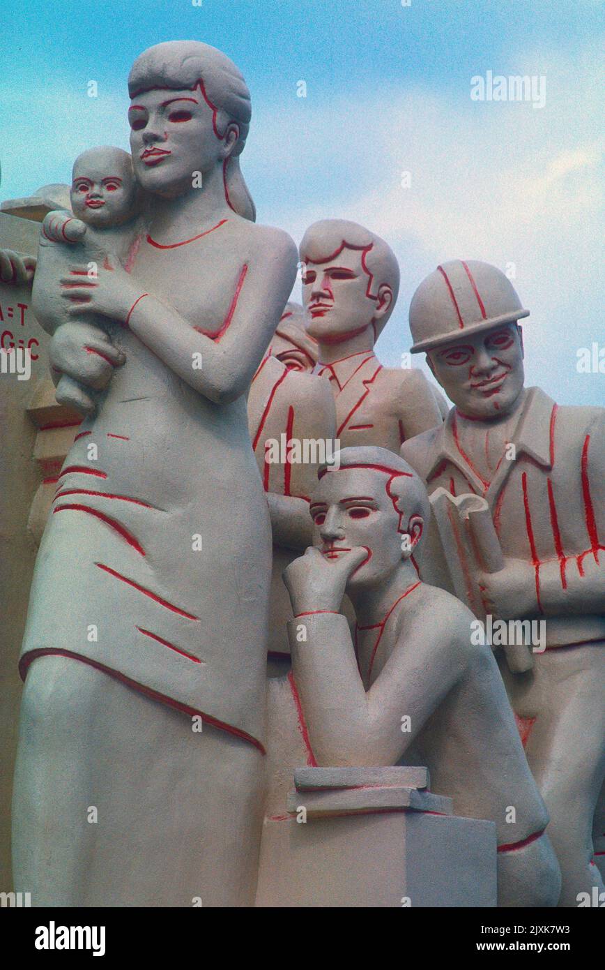Detail from 'Forward' the Raymond Mason sculpture Centenary Square
