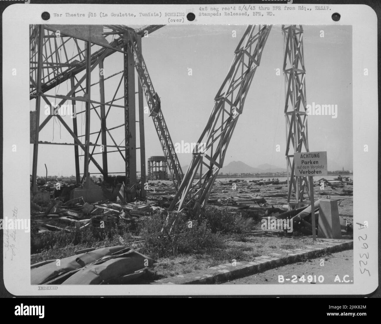 La Goulette, TunisiaHarbor installations at La Goulette were heavily pounded by Gen. Doolittle