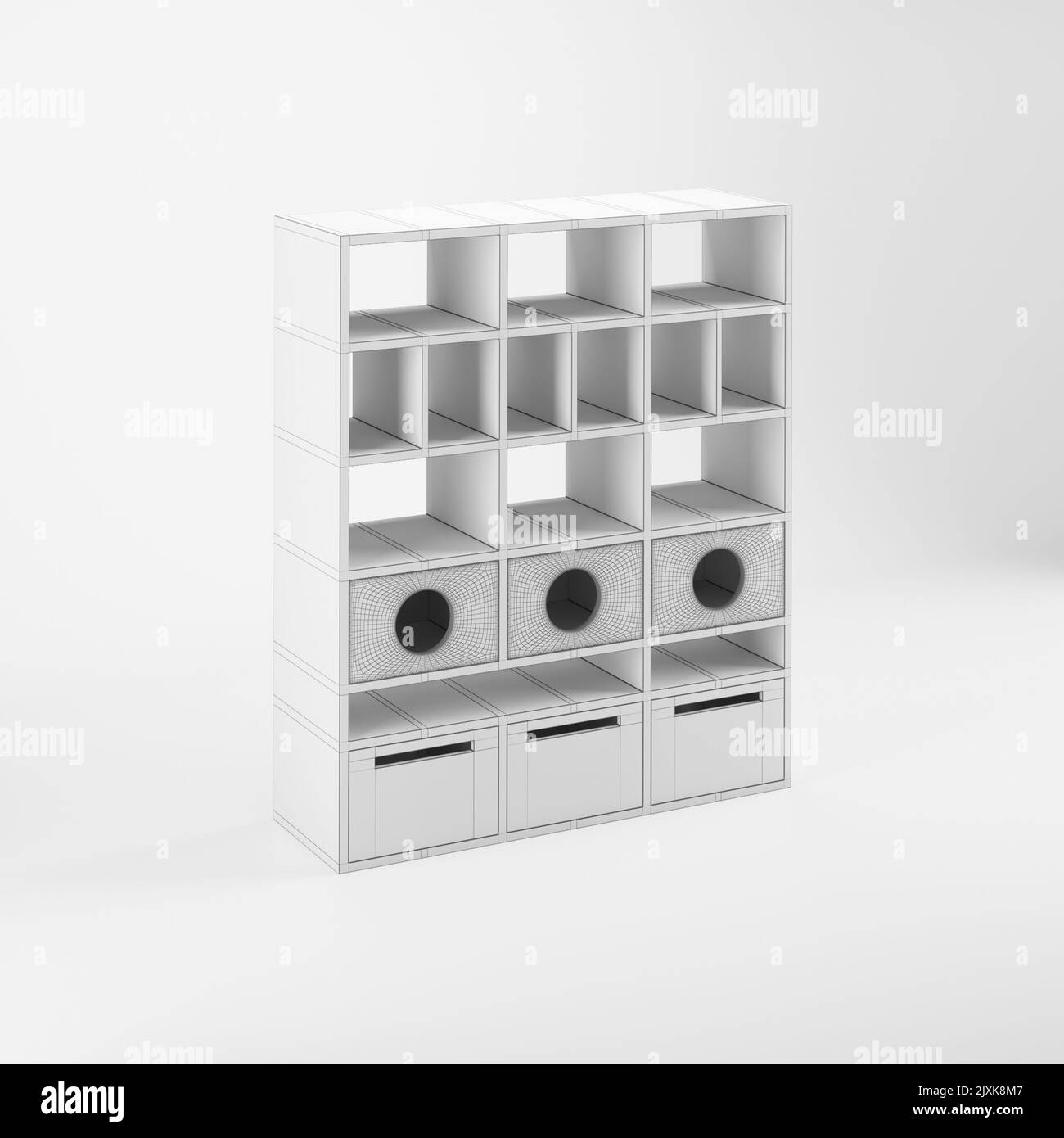 modern minimal furniture with white background studio style, its mixer