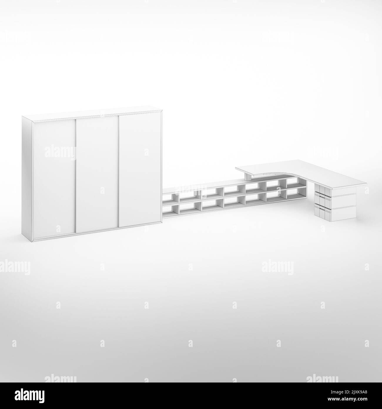 modern minimal furniture with white background studio style, its mixer