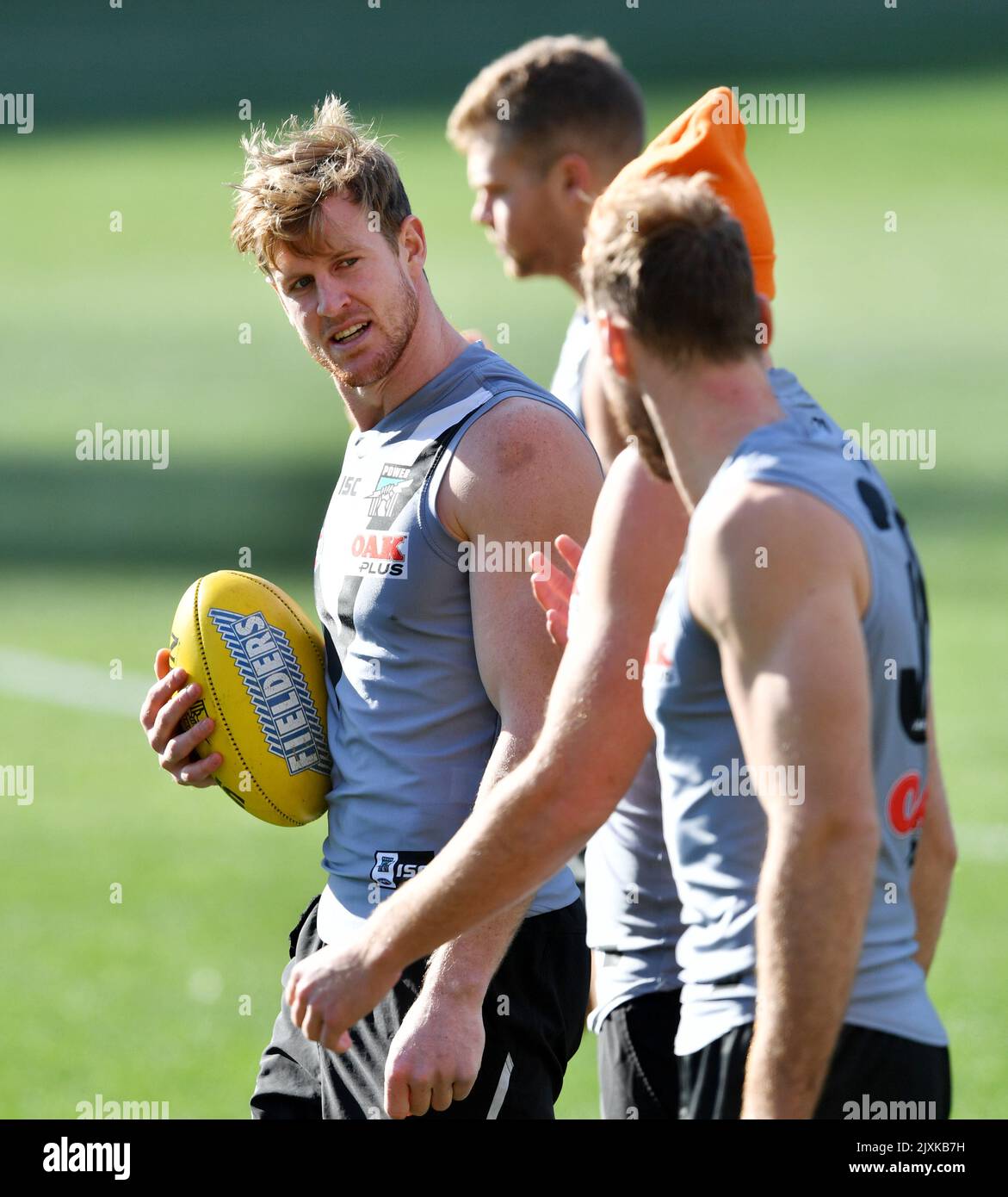 Tom Jonas is seen during a Port Adelaide Power captains run at Adelaide