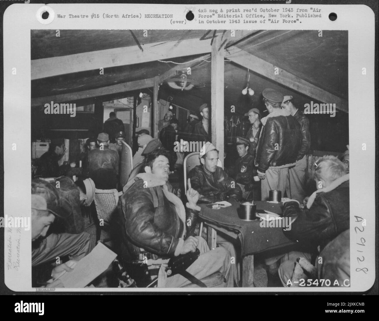The interior of an AAF Squadron's recreation center in North Africa ...