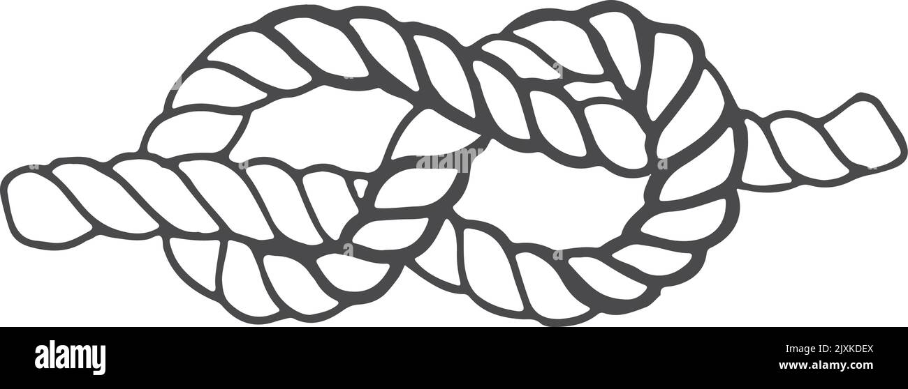 Sailor knot icon. Hand drawn marine cable Stock Vector Image & Art Alamy