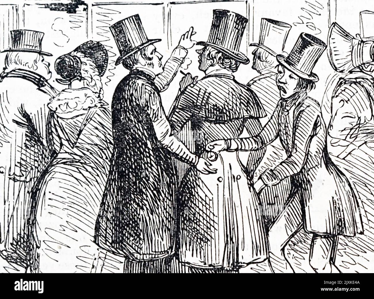 Illustration print depicting a London pickpocket and a cut-purse. Dated 17th Century Stock Photo