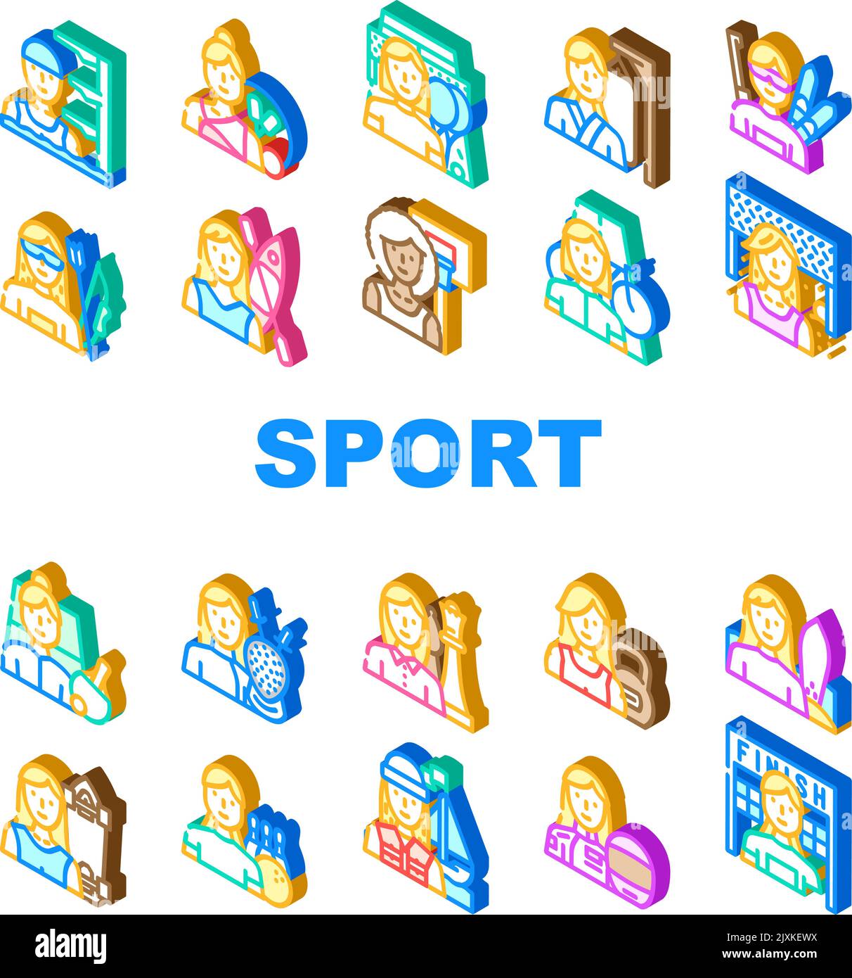 female sport woman exercise icons set vector Stock Vector Image & Art ...