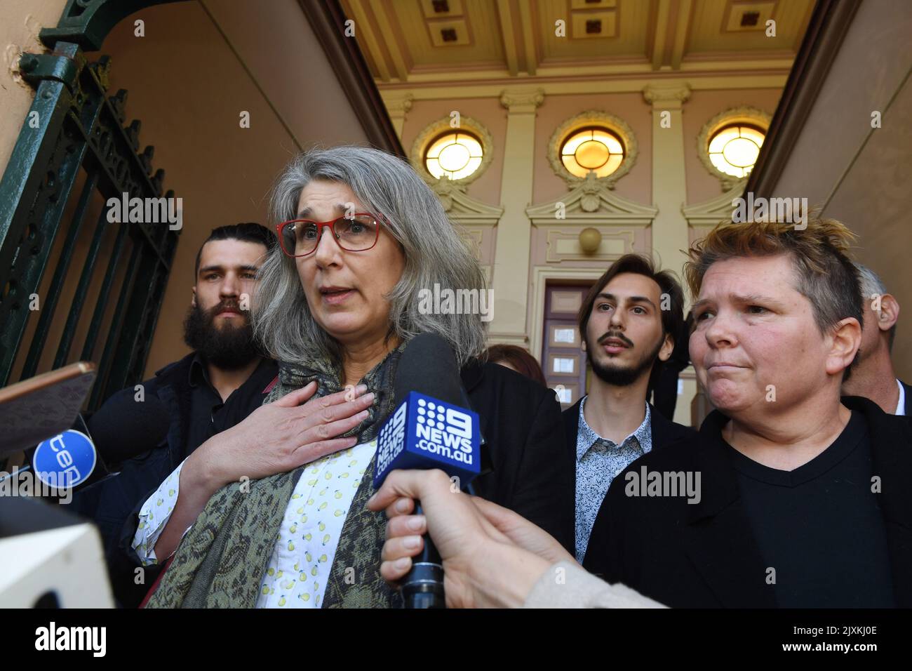 Megan Quinn (second left), Mother of Hannah Quinn, with her sons Elliot ...