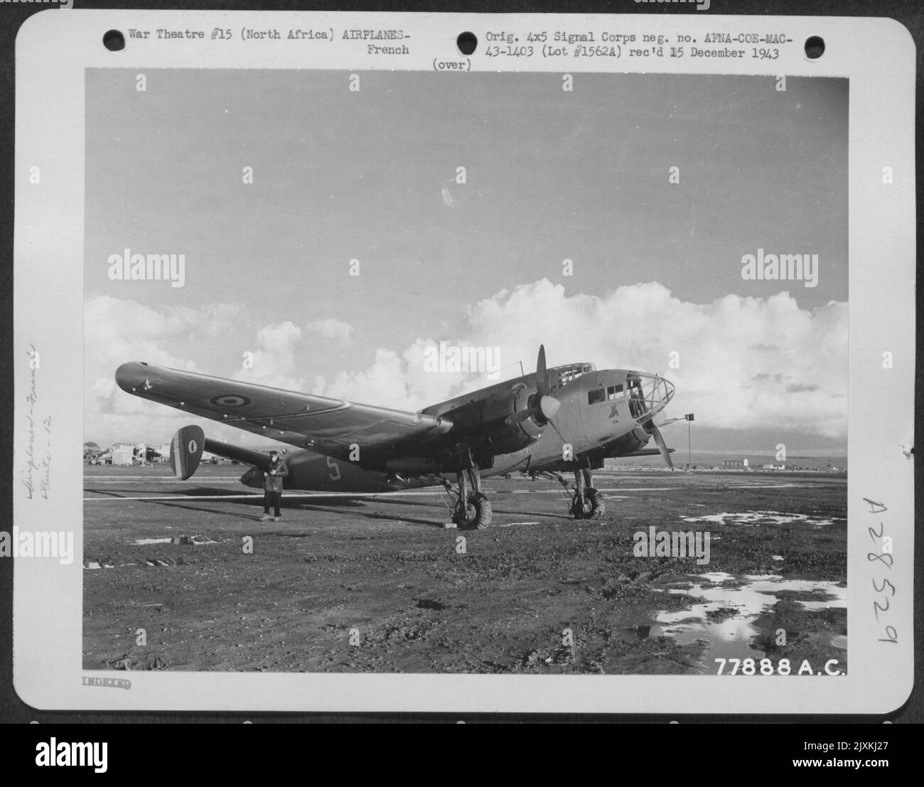 L.E.O. 451 Bomber, best French built plant of it's type, used by the French Air Force in North Africa. Headquarters 12th Fighter Command 27 January 1943. Stock Photo