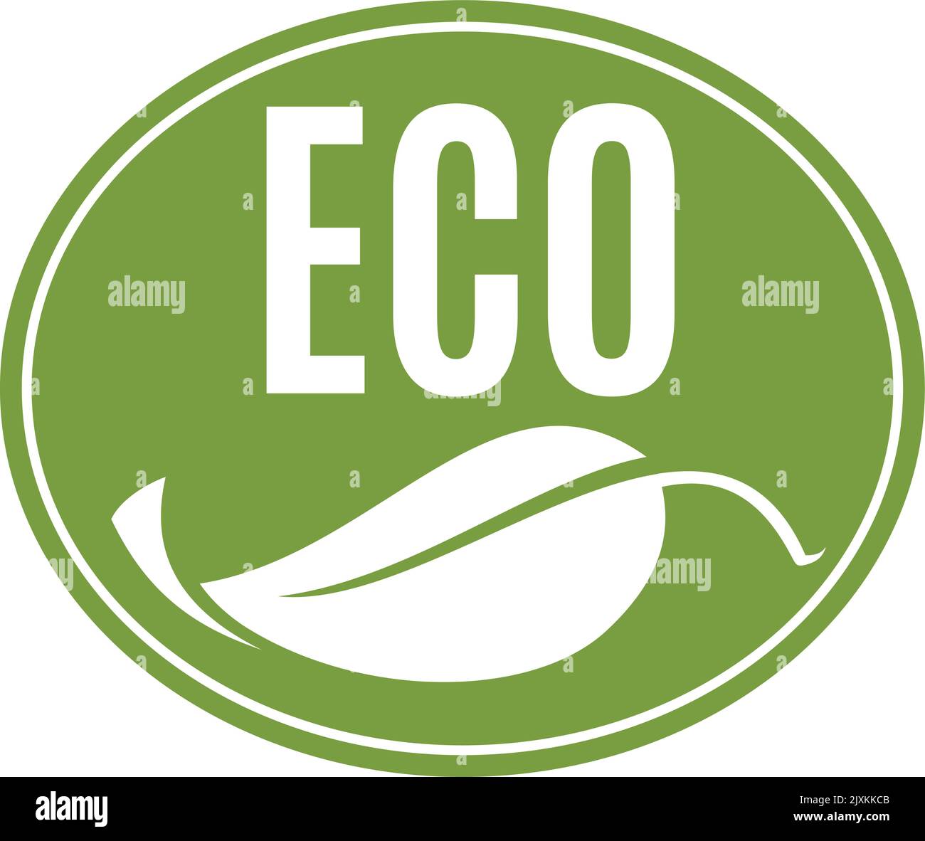 Round eco label. Green leaf sign for organic product Stock Vector Image ...