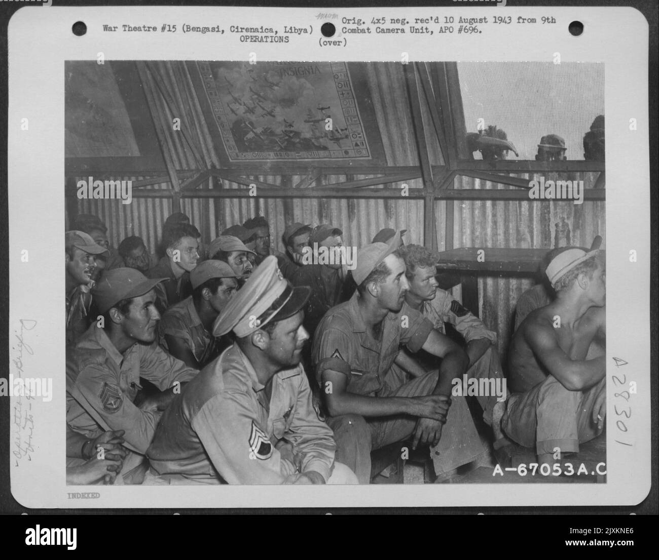 At an air base near Bengasi, Cirenaica, Libya, men of the 98th Bomb
