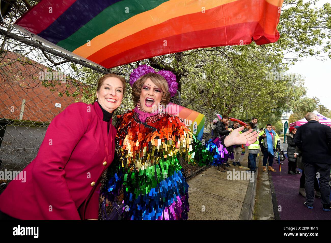 Port Phillip Mayor Bernadene Voss (left) poses for a photograph with