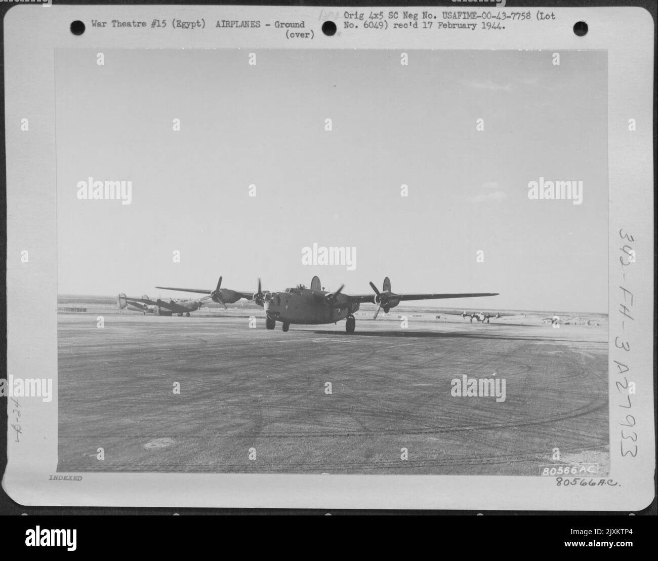 Pictured at John Payne Field, Cairo, Egypt are two of the giant bombers