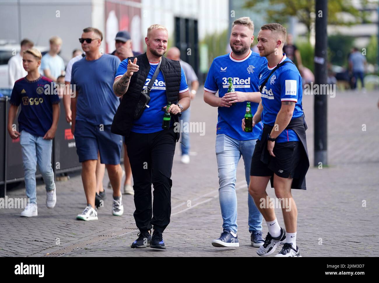 Rangers fans outside the stadium ahead of the UEFA Champions League Group F match at the Johan Cruyff Arena in Amsterdam, Netherlands. Picture date: Wednesday September 7, 2022. Stock Photo