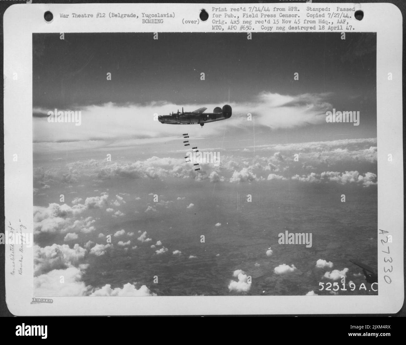 "Bombs Away"A Consolidated B24 Liberator drops its bombs on the