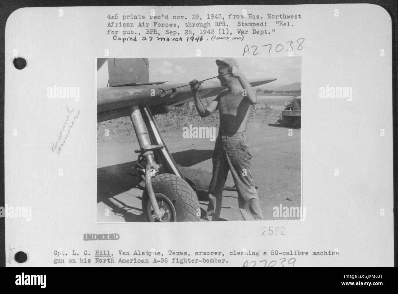 Cpl. L.C. Hill, Van Alstyne, Texas, Armorer, Cleaning A 50Calibre