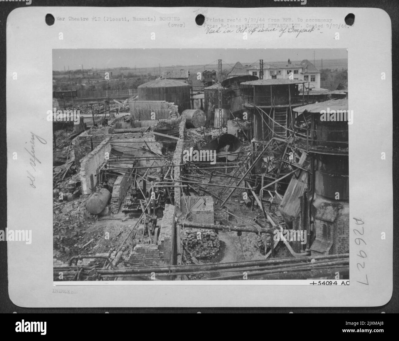 PLOESTI DEVASTATION caused by Allied Attacks. There were 23 large scale ...