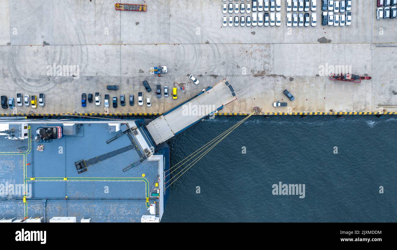 Many New Cars Running Cargo Ship Ro Ro Ship For Import Export Shipping many-new-cars-running-cargo-ship-ro-ro-ship-for-import-export-shipping