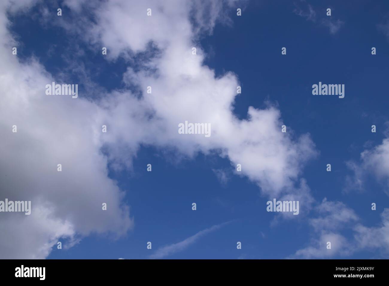 White cloudy Blue Sky natural view Stock Photo