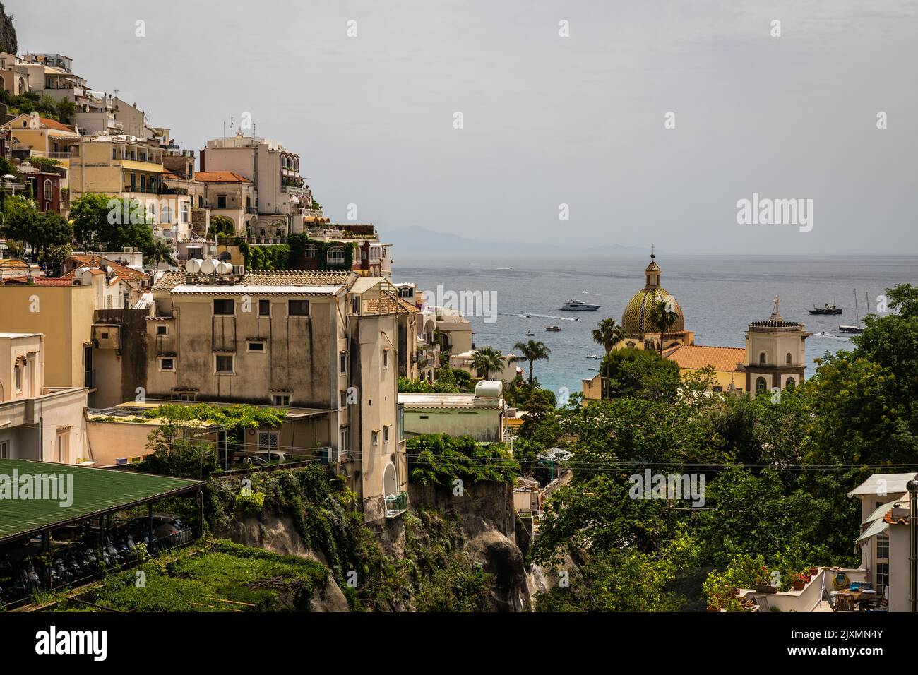 The beautiful and rural cliff side town of Positano on the Amalfi Coast of Italy, Europe. Stock Photo